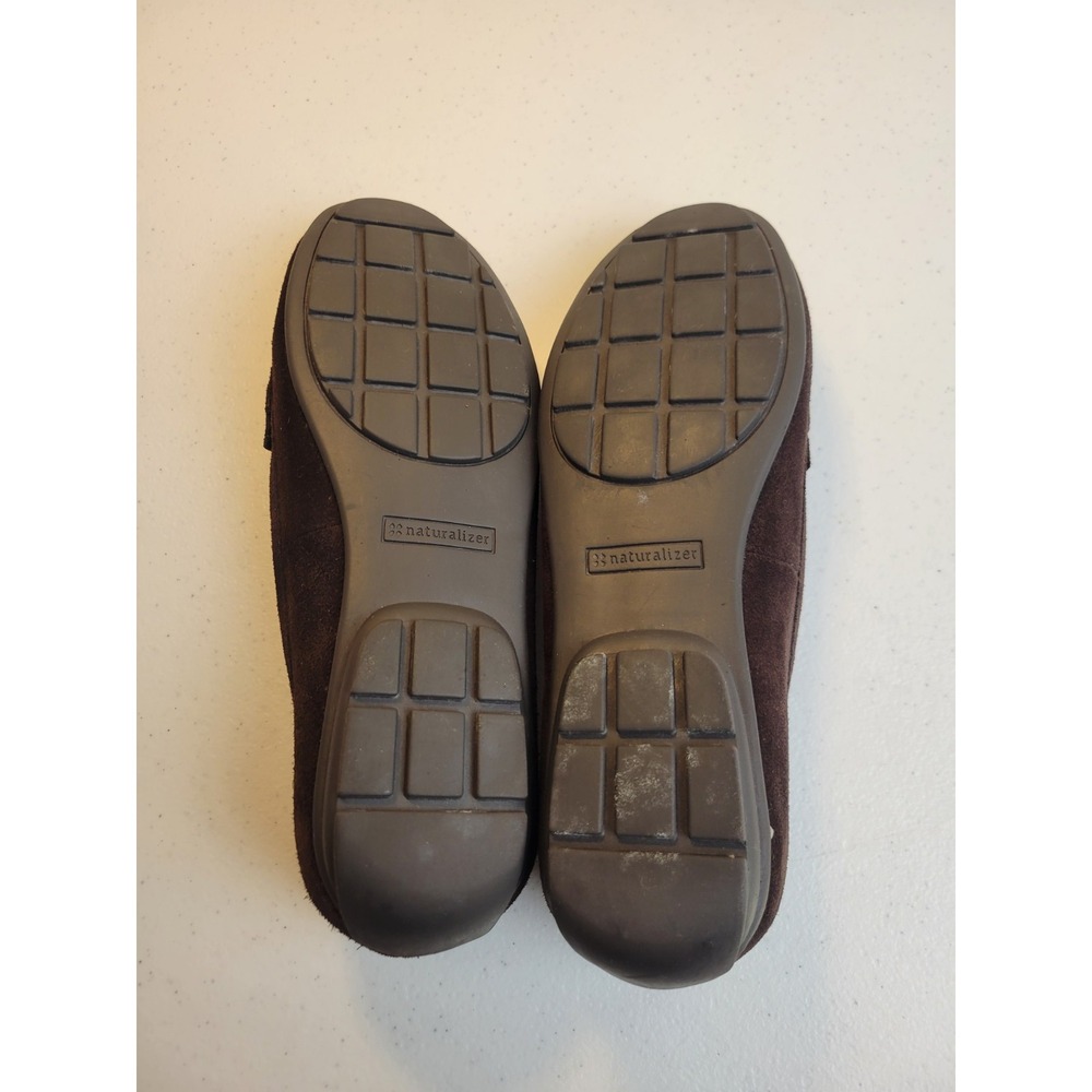 Naturalizer Kaptain Loafers Chain Suede Oxford Flats Brown Womens Size 9.5 - Picture 7 of 12